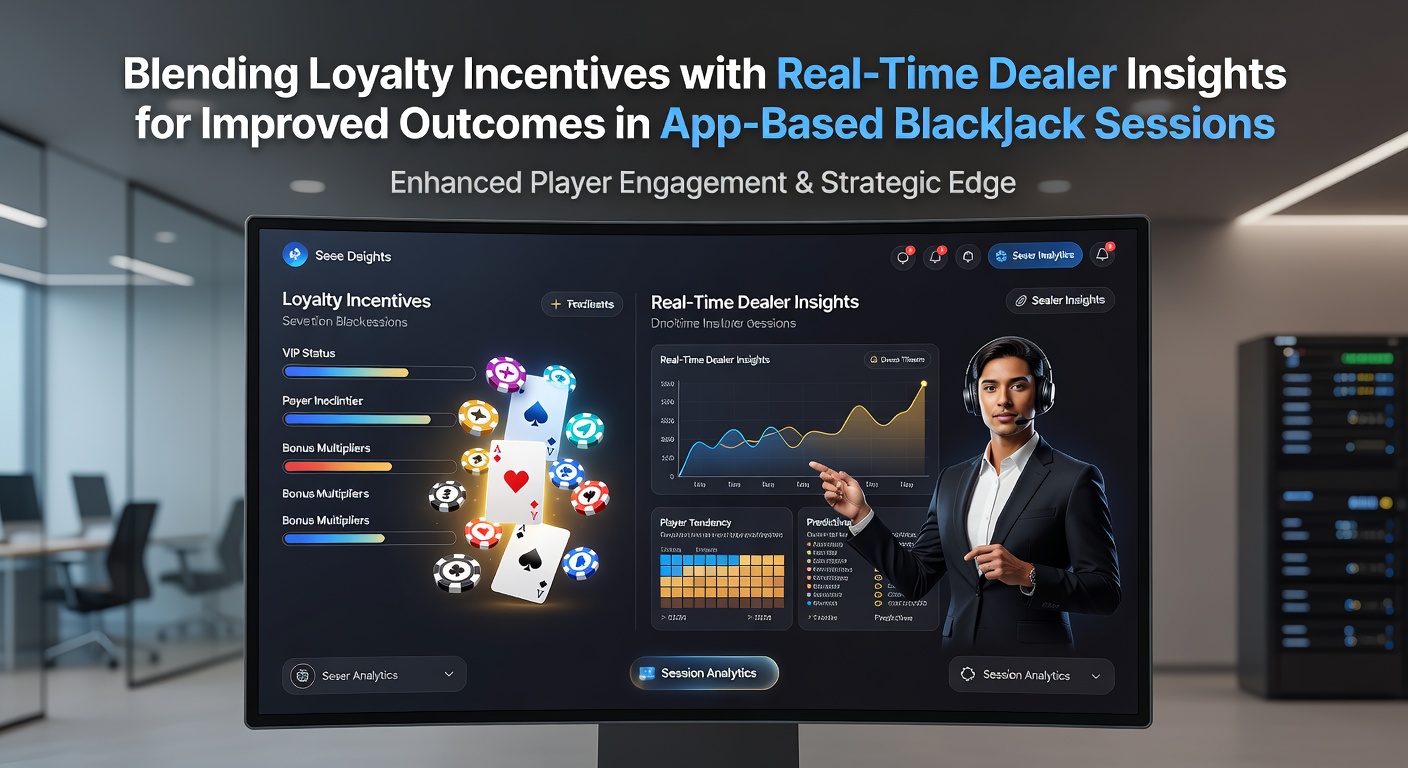 Darstellung einer mobilen Blackjack-App mit integrierten Loyalitätsanreizen und Dealer-Statistiken auf dem Bildschirm