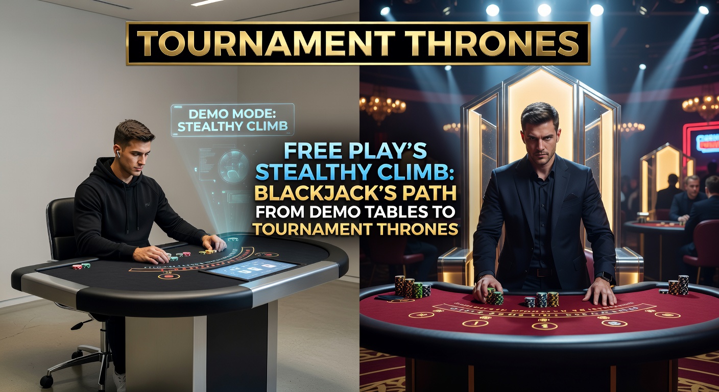 Ein Blackjack-Demo-Tisch mit virtuellen Karten und Chips, der den Einstieg in risikofreies Training symbolisiert